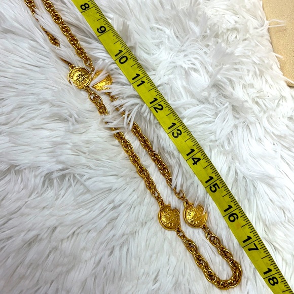 CHANEL GOLD PLATED LONG COIN NECKLACE VGC - Picture 7 of 7
